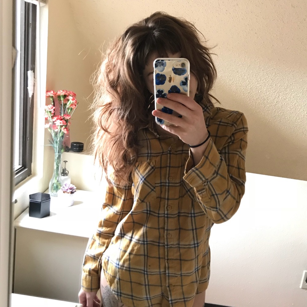 Mustard yellow flannel